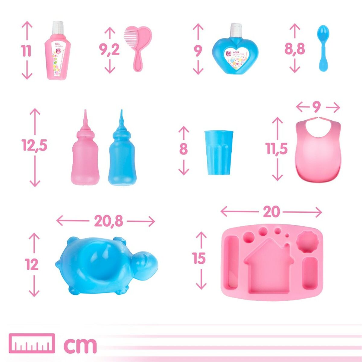 Accesorii pentru papusi Colorbaby Păpușă Bebe 15 Piese 20 x 2 x 15 cm 12 Unități - Jucarii si jocuri, Păpuși și accesorii