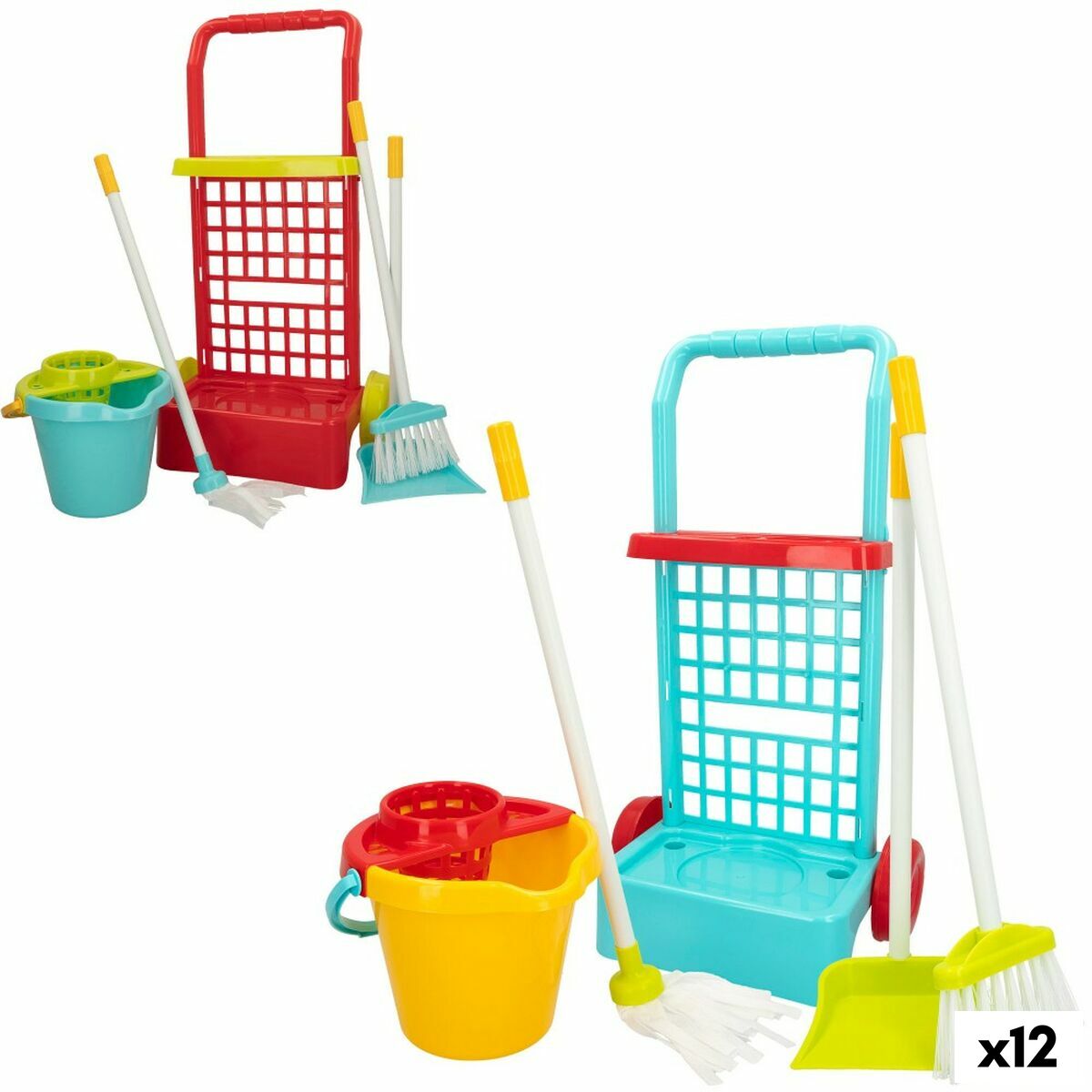 Coș de Curățare cu Accesorii Colorbaby Jucărie 5 Piese 30,5 x 55,5 x 19,5 cm (12 Unități) - Jucarii si jocuri, Imitații de jocuri
