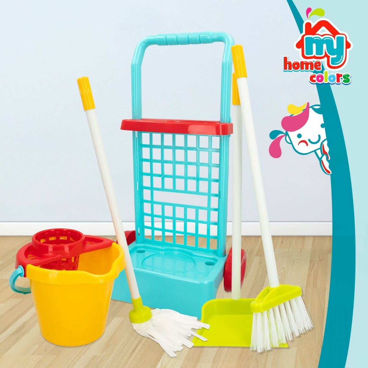 Coș de Curățare cu Accesorii Colorbaby Jucărie 5 Piese 30,5 x 55,5 x 19,5 cm (12 Unități) - Jucarii si jocuri, Imitații de jocuri