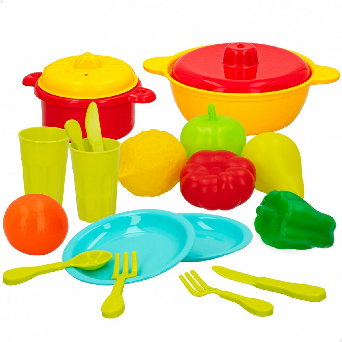 Set de Alimente de Jucărie Colorbaby Menaj și ustensile de bucătărie 20 Piese (12 Unități) - Jucarii si jocuri, Imitații de jocuri