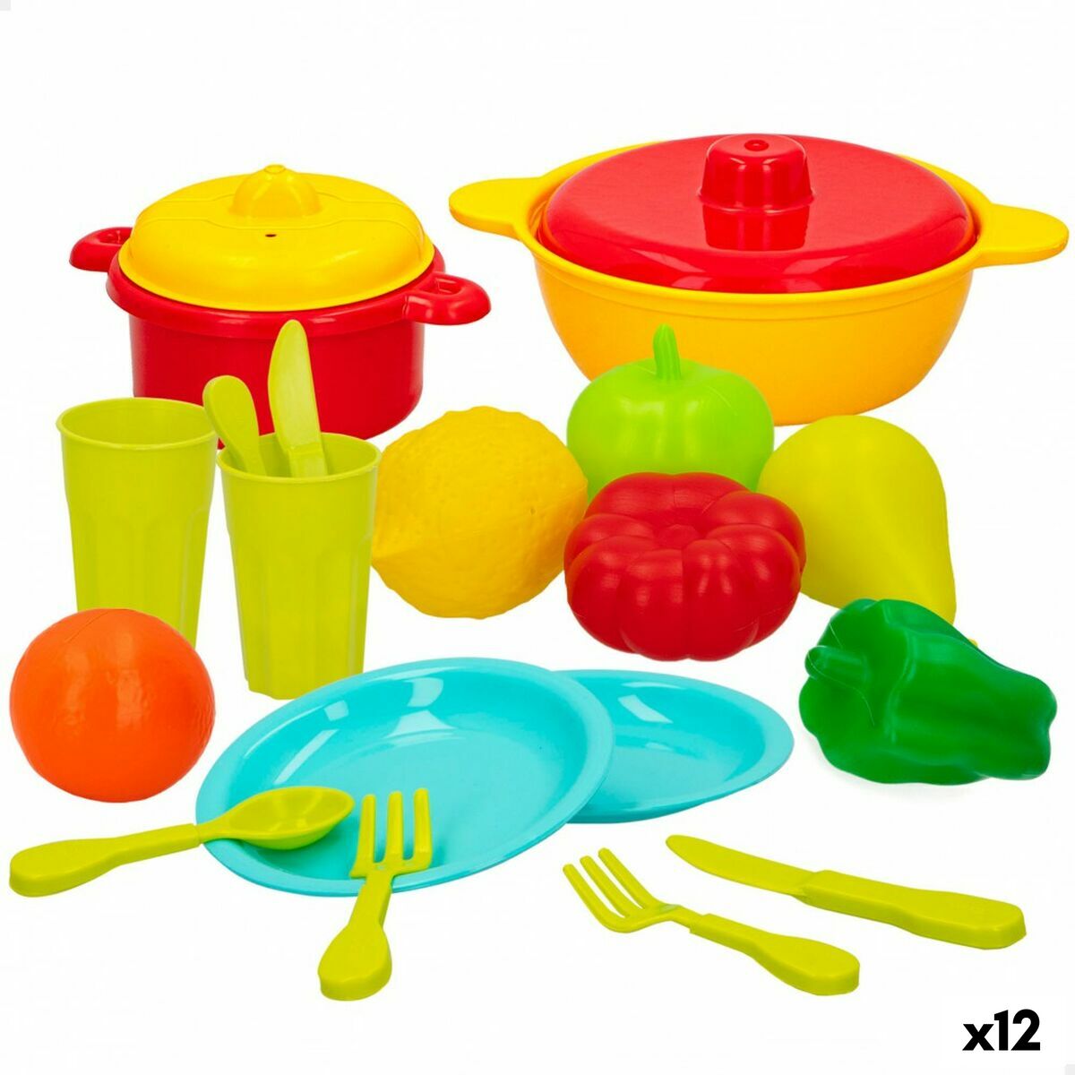 Set de Alimente de Jucărie Colorbaby Menaj și ustensile de bucătărie 20 Piese (12 Unități) - Jucarii si jocuri, Imitații de jocuri