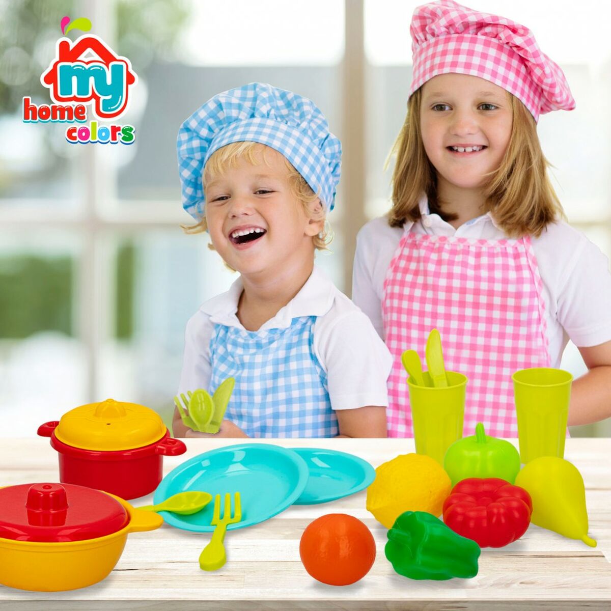 Set de Alimente de Jucărie Colorbaby Menaj și ustensile de bucătărie 20 Piese (12 Unități) - Jucarii si jocuri, Imitații de jocuri
