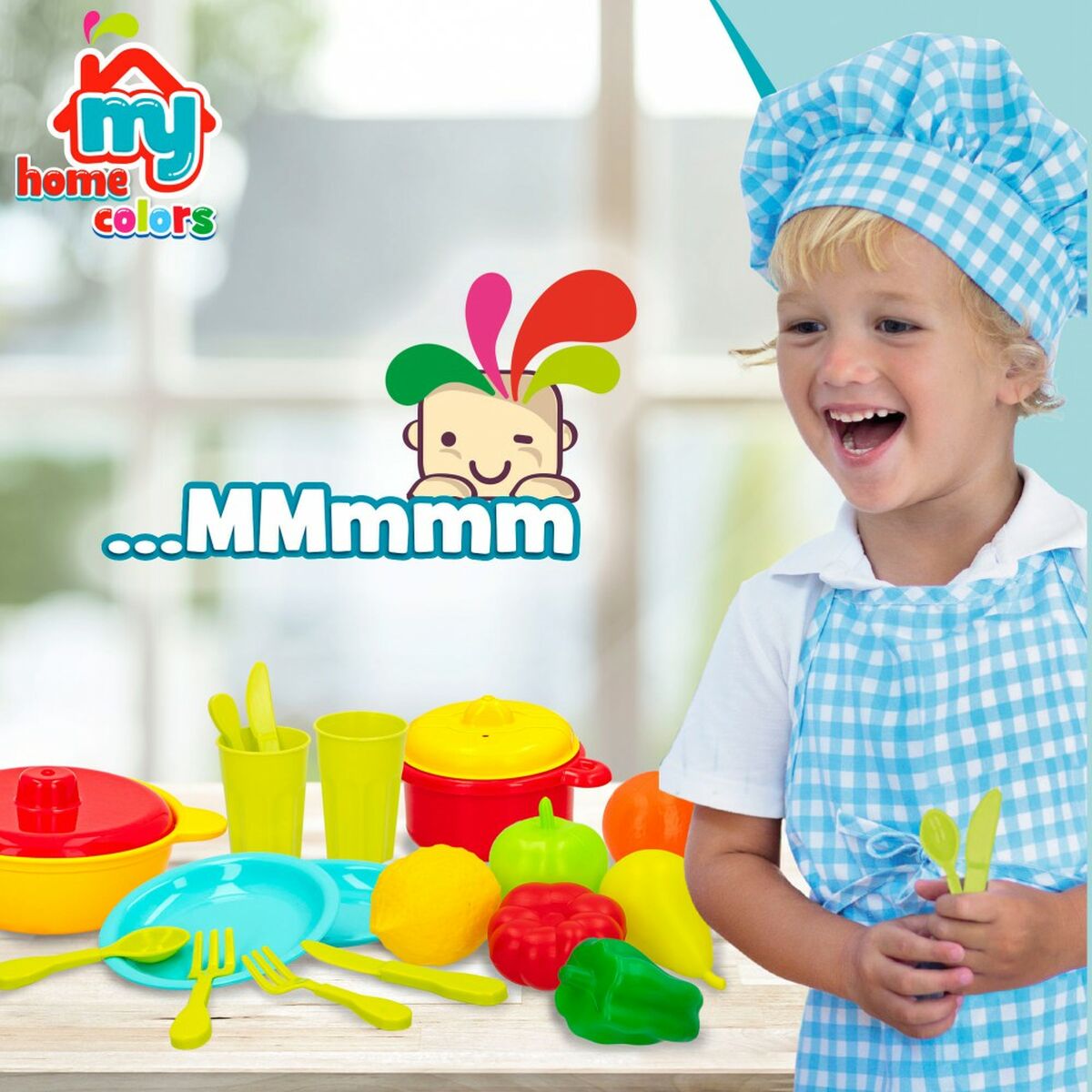 Set de Alimente de Jucărie Colorbaby Menaj și ustensile de bucătărie 20 Piese (12 Unități) - Jucarii si jocuri, Imitații de jocuri