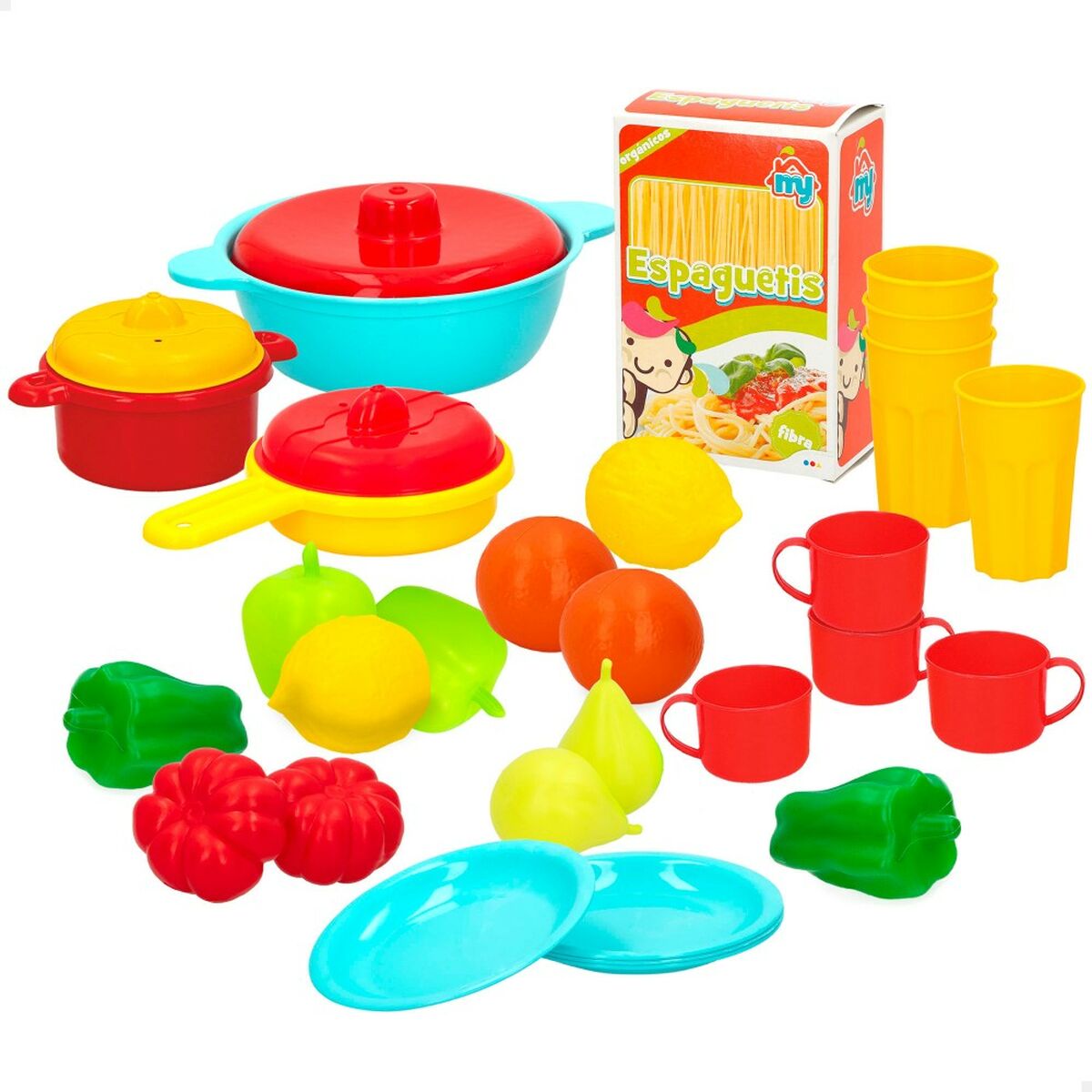 Set de Alimente de Jucărie Colorbaby Menaj și ustensile de bucătărie 31 Piese (6 Unități) - Jucarii si jocuri, Imitații de jocuri