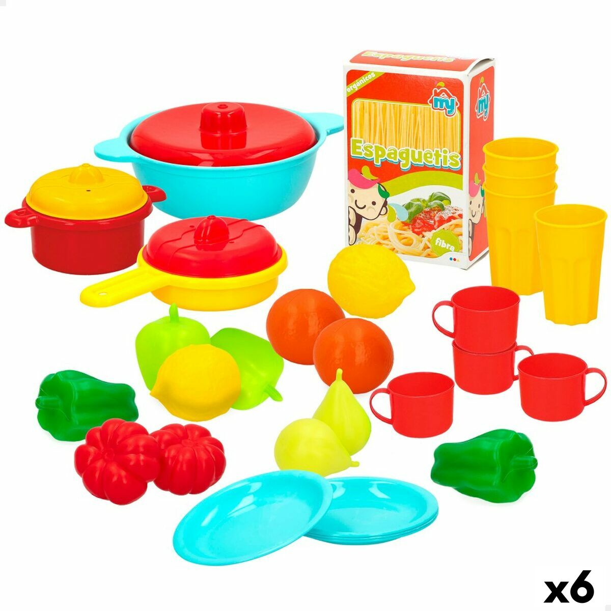 Set de Alimente de Jucărie Colorbaby Menaj și ustensile de bucătărie 31 Piese (6 Unități) - Jucarii si jocuri, Imitații de jocuri
