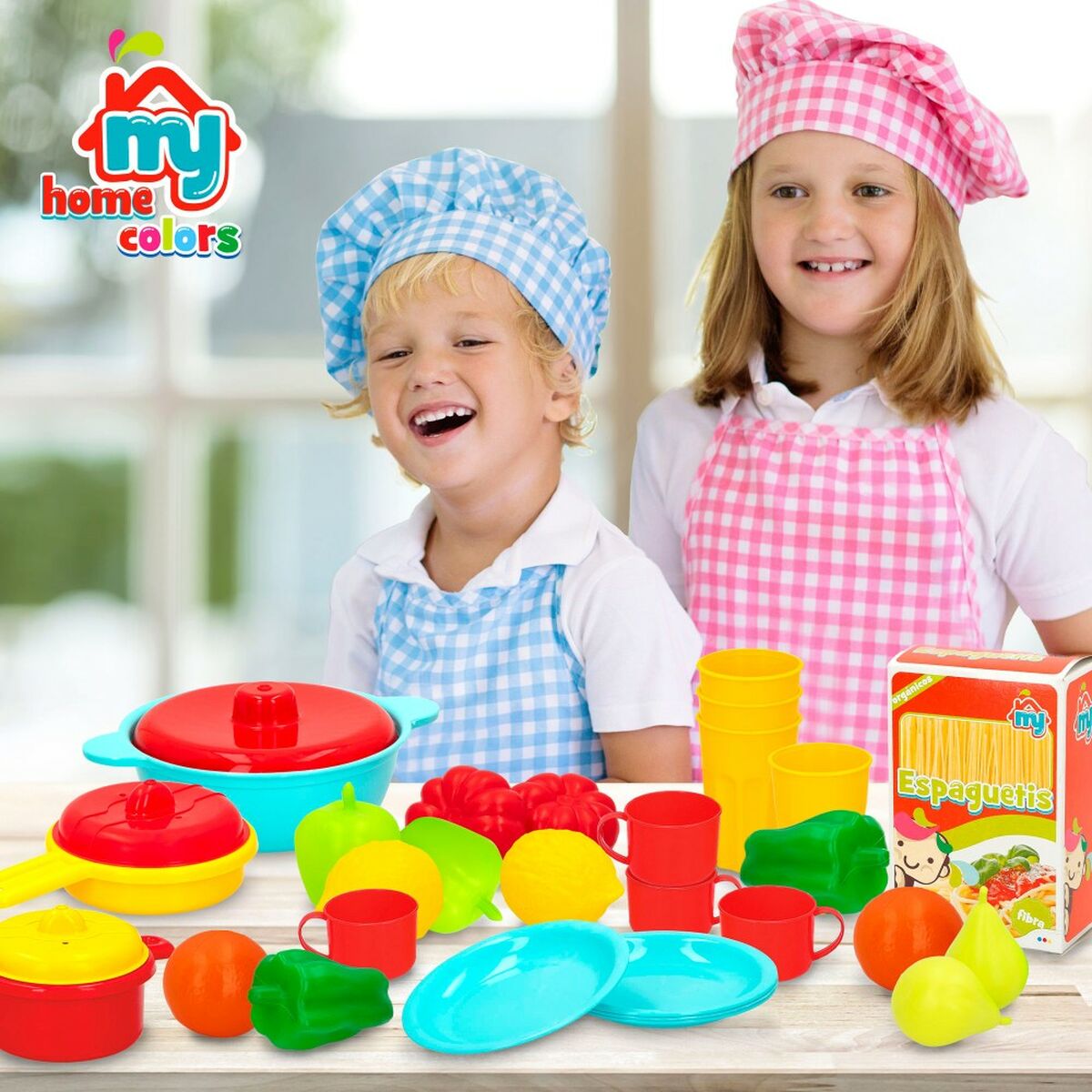 Set de Alimente de Jucărie Colorbaby Menaj și ustensile de bucătărie 31 Piese (6 Unități) - Jucarii si jocuri, Imitații de jocuri