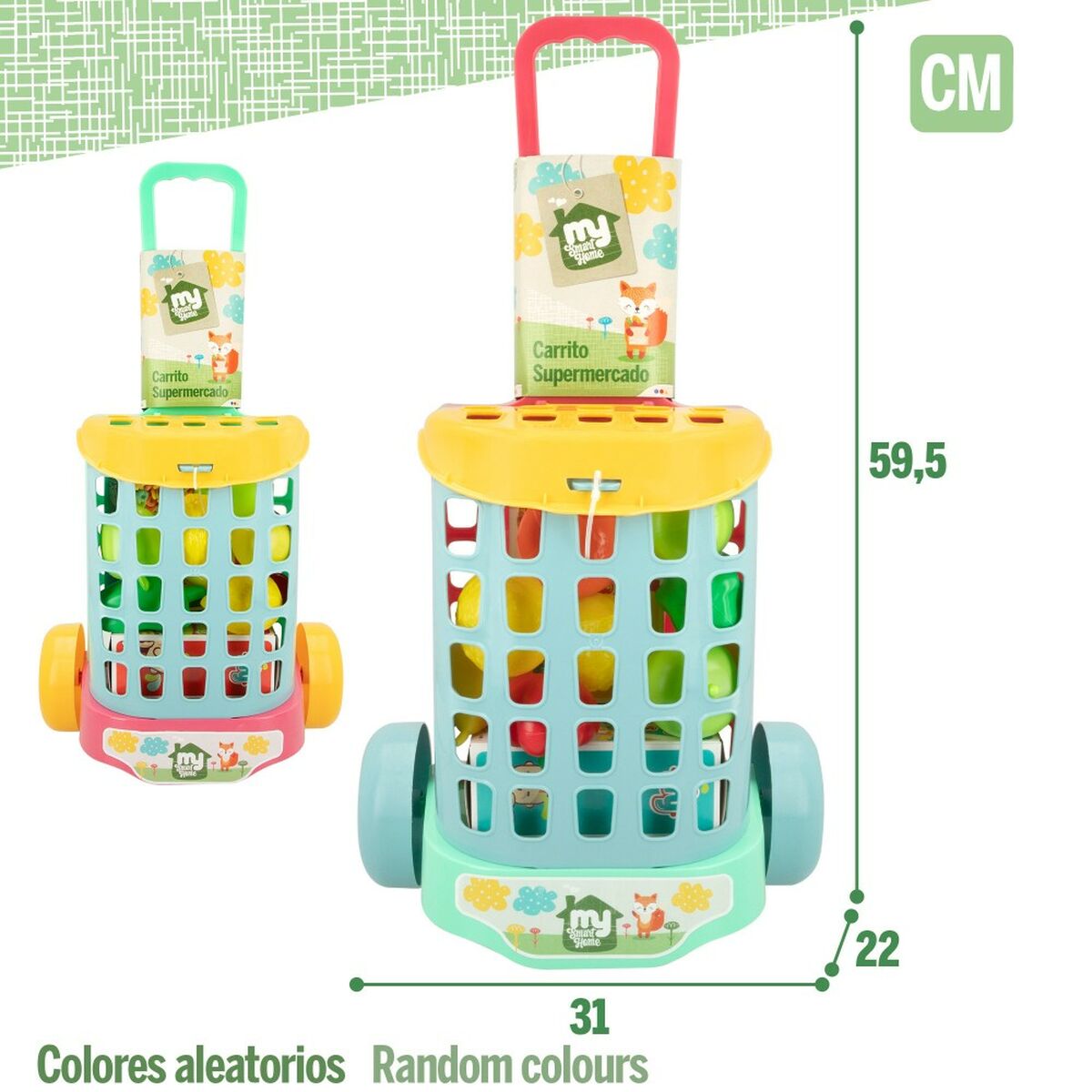Cărucior de cumpărături Colorbaby My Home Jucărie 12 Piese 15 x 10 x 6 cm 8 Unități - Jucarii si jocuri, Imitații de jocuri