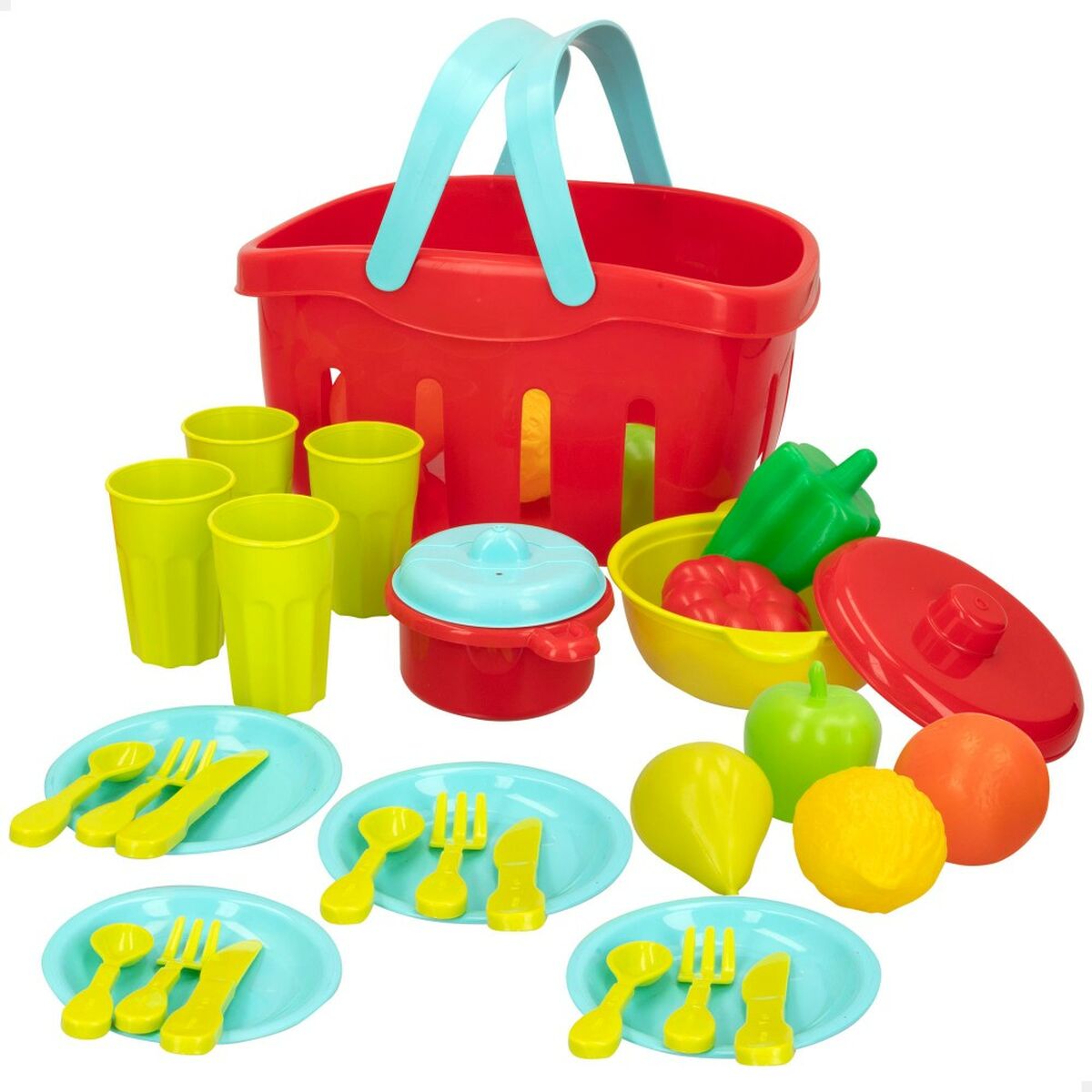 Set de Alimente de Jucărie Colorbaby Menaj și ustensile de bucătărie 36 Piese (12 Unități) - Jucarii si jocuri, Imitații de jocuri