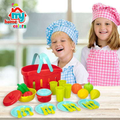 Set de Alimente de Jucărie Colorbaby Menaj și ustensile de bucătărie 36 Piese (12 Unități) - Jucarii si jocuri, Imitații de jocuri