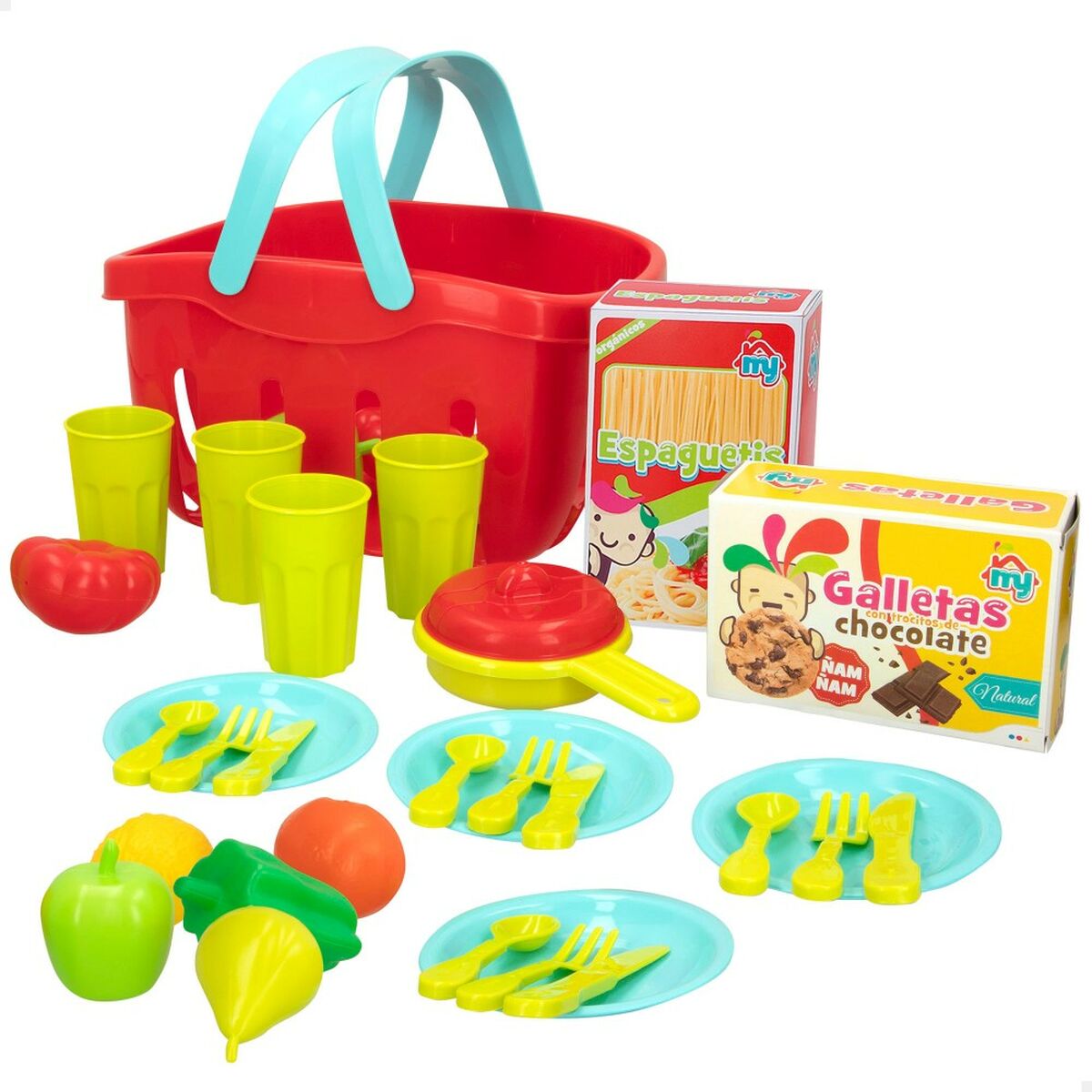Set de Alimente de Jucărie Colorbaby Menaj și ustensile de bucătărie 33 Piese (12 Unități) - Jucarii si jocuri, Imitații de jocuri