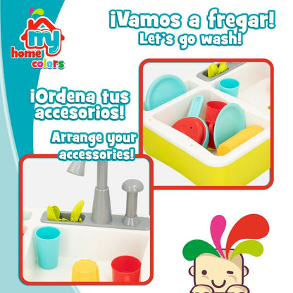 Bucătărie de Jucărie Colorbaby 22 Piese 42 x 29 x 28 cm Accesorii Chiuvetă - Jucarii si jocuri, Imitații de jocuri