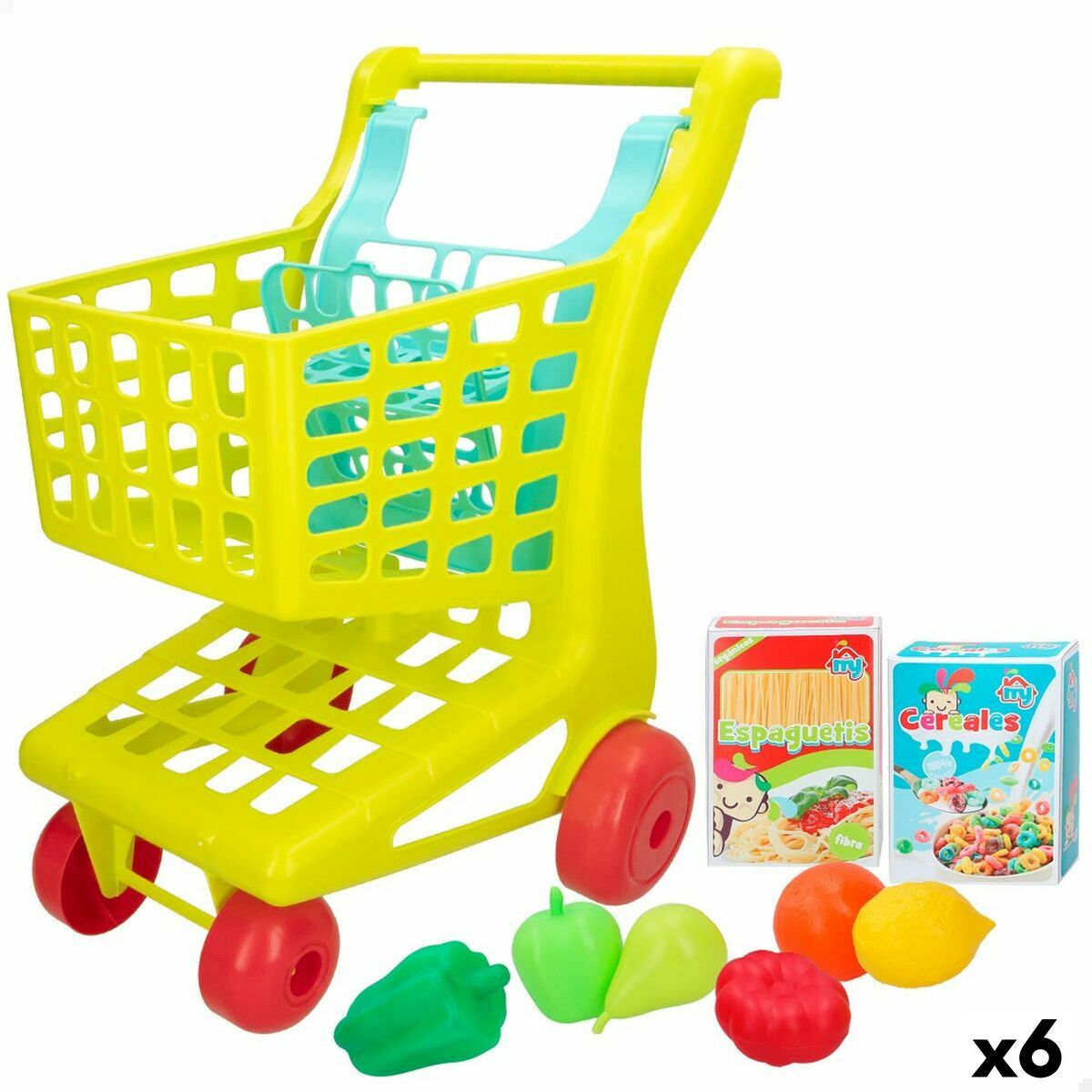 Cărucior de cumpărături Colorbaby My Home Jucărie 9 Piese 34 x 53,5 x 45 cm 6 Unități - Jucarii si jocuri, Imitații de jocuri