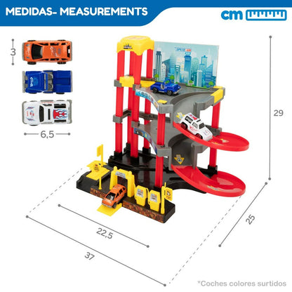 Garaj Parking cu Vehicule Speed & Go 37 x 29 x 25 cm (4 Unități) - Jucarii si jocuri, Păpuși și figurine