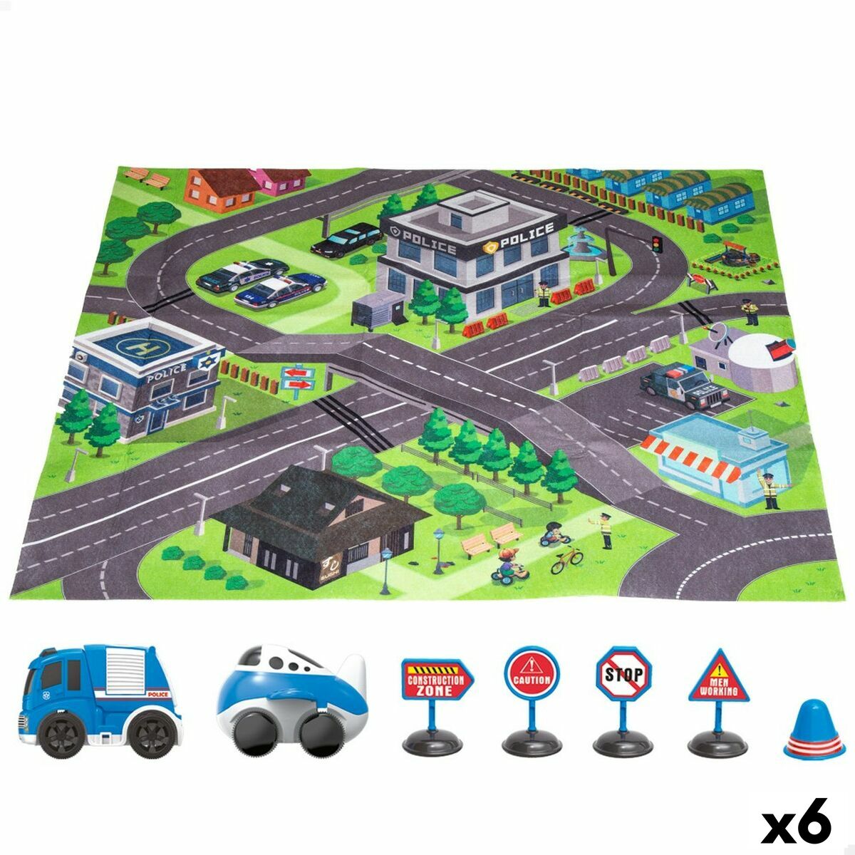 Saltea de joacă Speed & Go Accesorii Vehicule Drum Pânză Plastic (6 Unități) - Bebelus, Activitate și divertisment