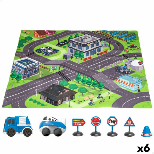Saltea de joacă Speed & Go Accesorii Vehicule Drum Pânză Plastic (6 Unități) - Bebelus, Activitate și divertisment