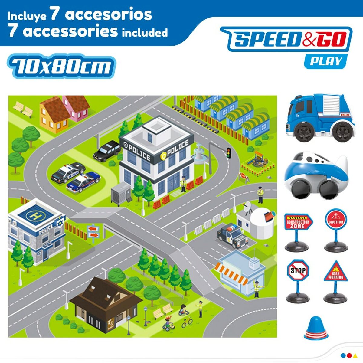 Saltea de joacă Speed & Go Accesorii Vehicule Drum Pânză Plastic (6 Unități) - Bebelus, Activitate și divertisment