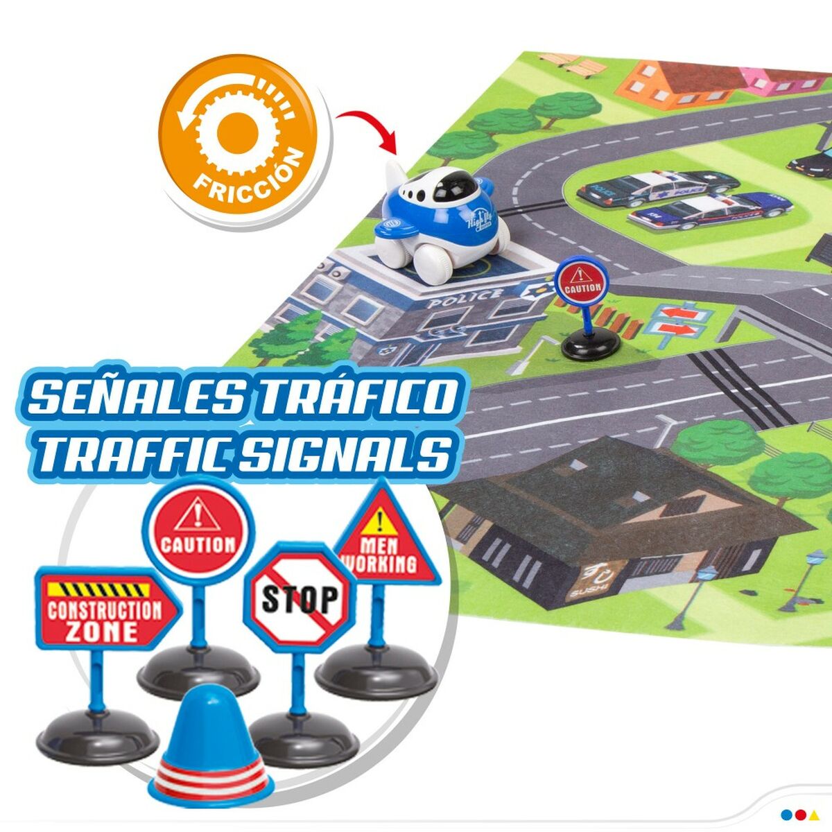 Saltea de joacă Speed & Go Accesorii Vehicule Drum Pânză Plastic (6 Unități) - Bebelus, Activitate și divertisment