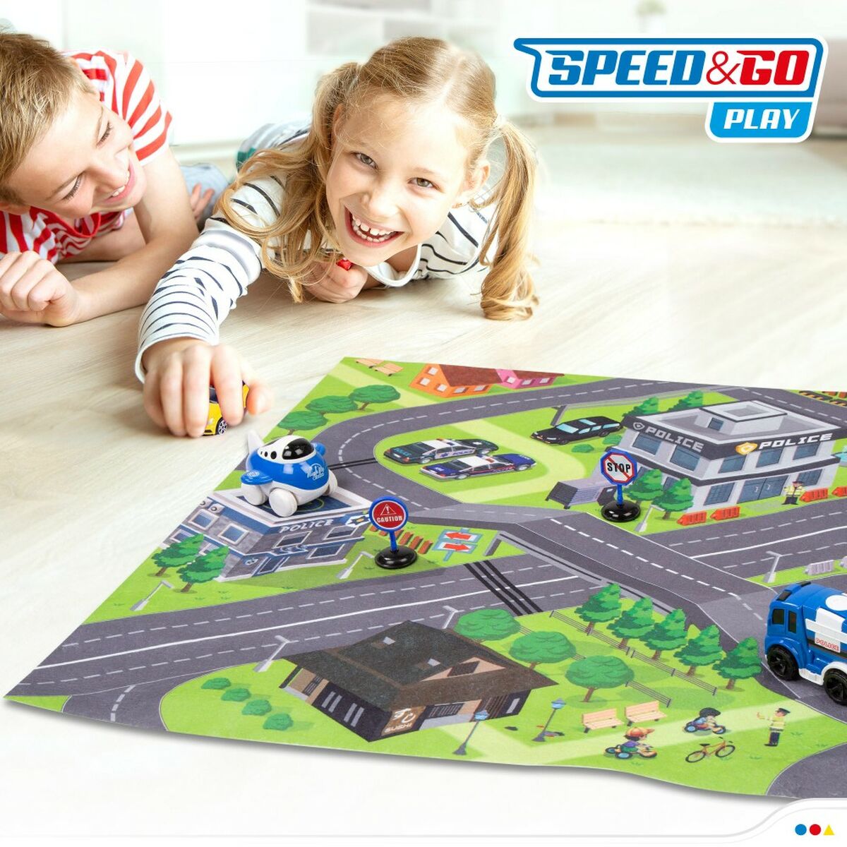 Saltea de joacă Speed & Go Accesorii Vehicule Drum Pânză Plastic (6 Unități) - Bebelus, Activitate și divertisment