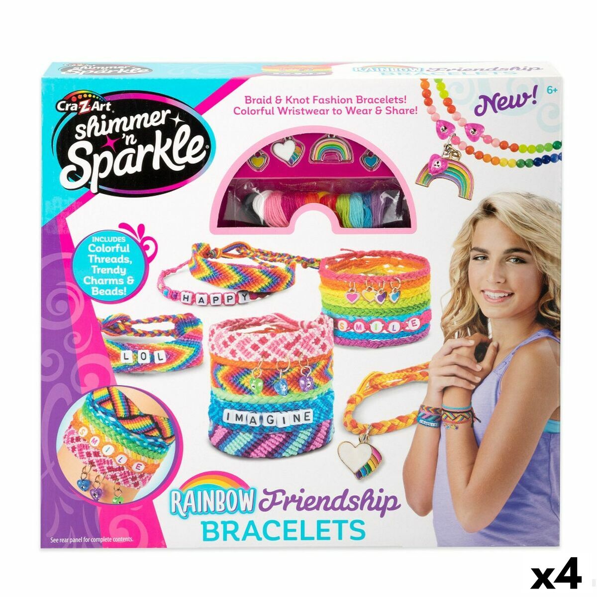 Kit de Creare Brățări Cra-Z-Art Friendship Plastic 15 x 23 x 0,1 cm (4 Unități) - Jucarii si jocuri, Activități creative