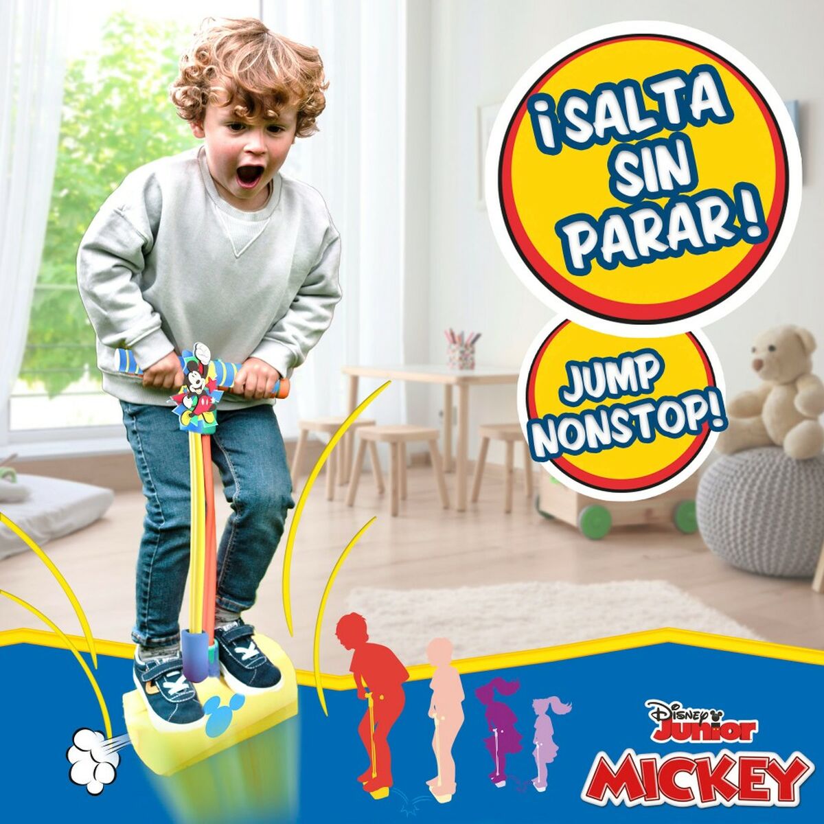 Pogobouncer Mickey Mouse 3D Galben Infantil (4 Unități) - Sport și în aer liber, Sporturi recreative