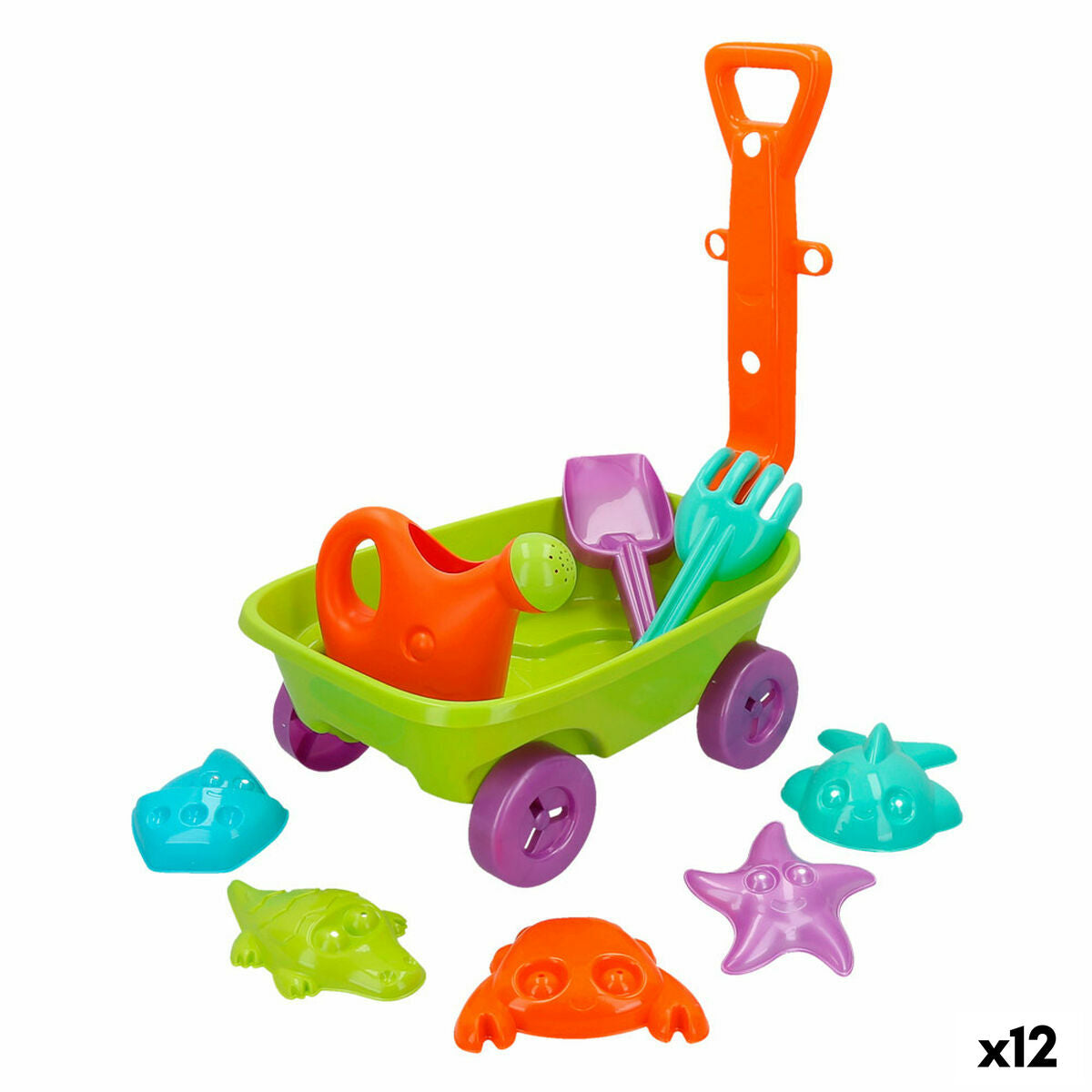Set de jucării de plajă Colorbaby Roabă polipropilenă (12 Unități) - Jucarii si jocuri, În aer liber și sport