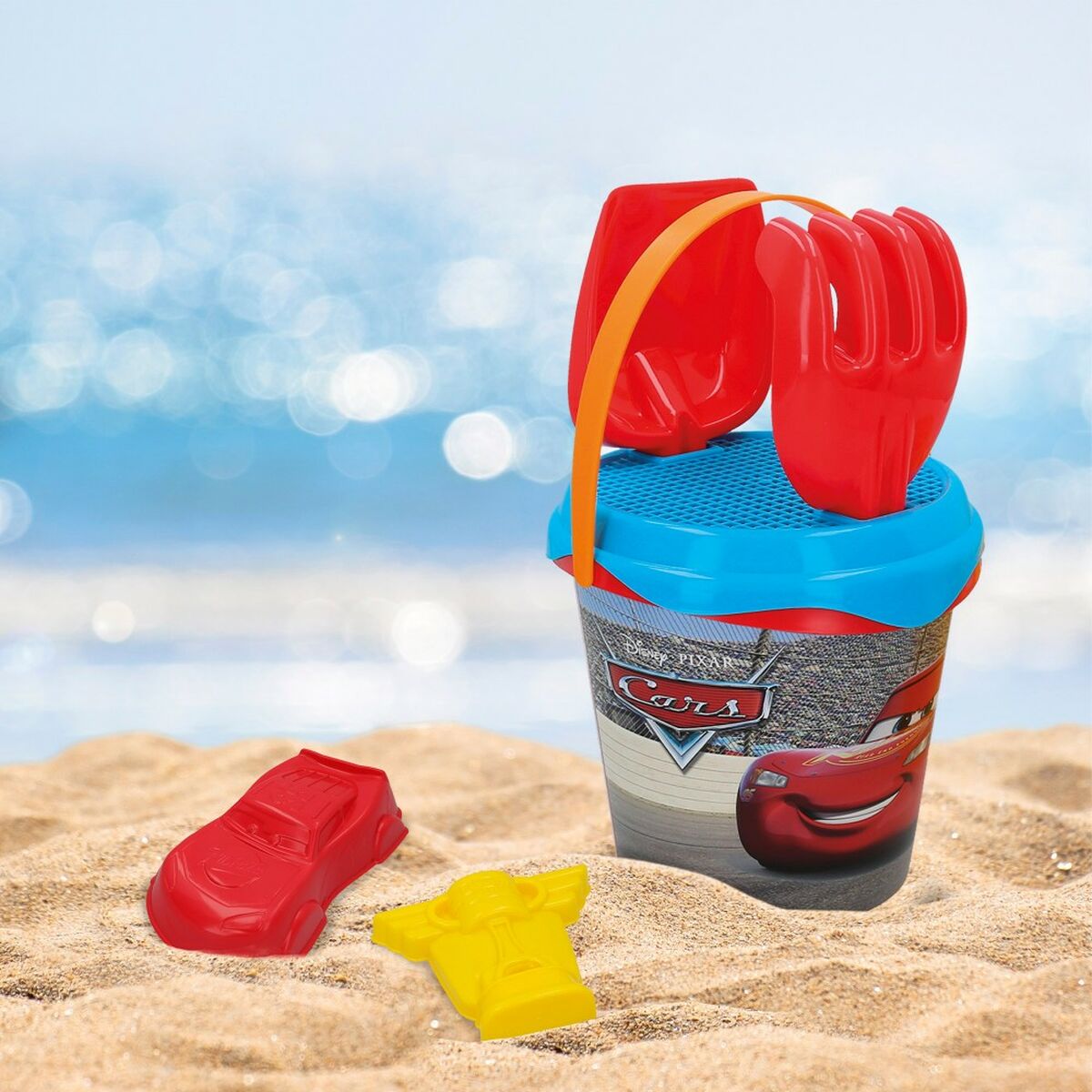 Set de jucării de plajă Cars polipropilenă (12 Unități) - Jucarii si jocuri, În aer liber și sport