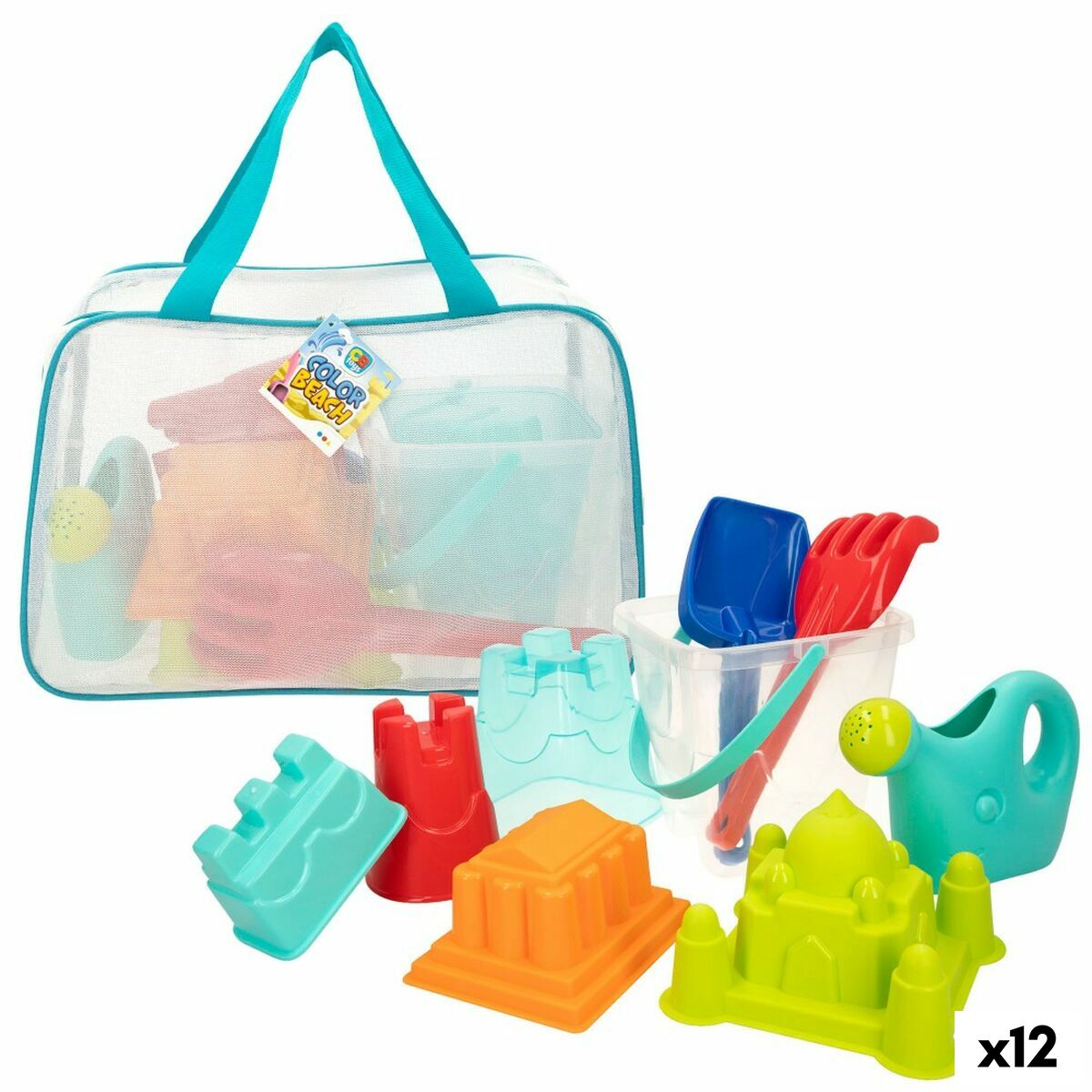 Set de jucării de plajă Colorbaby polipropilenă (12 Unități) - Jucarii si jocuri, În aer liber și sport