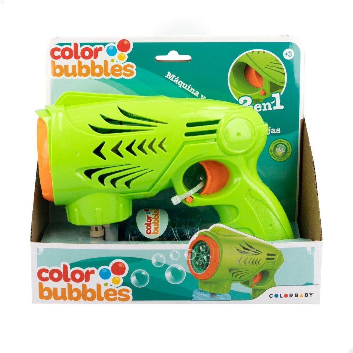 Joc cu Baloane de Săpun Colorbaby Color Bubbles 150 ml Verde 20 x 16,5 x 8 cm (6 Unități) - Jucarii si jocuri, În aer liber și sport