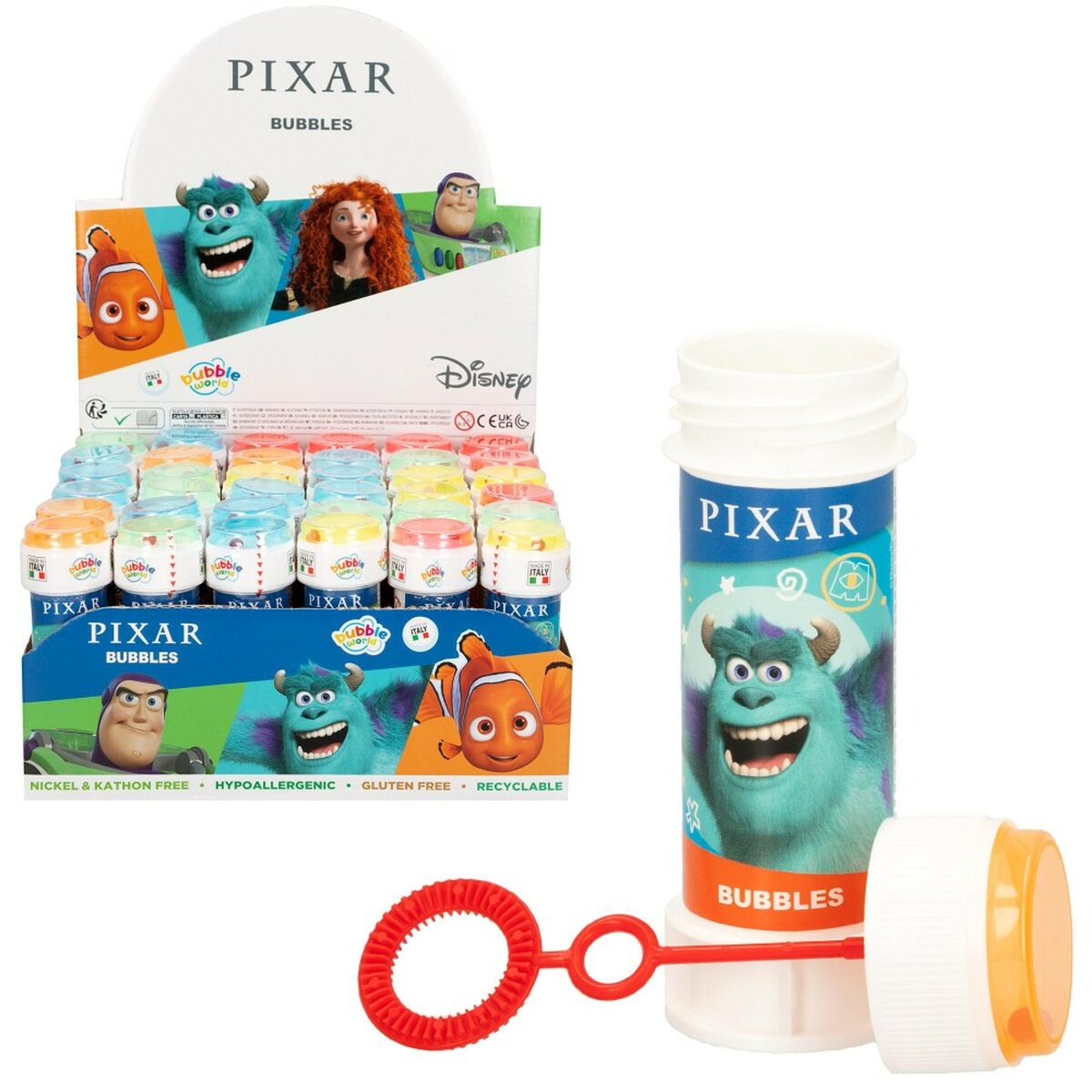 Aparat baloane săpun Pixar 60 ml 3,8 x 11,5 x 3,8 cm (216 Unități) - Jucarii si jocuri, În aer liber și sport