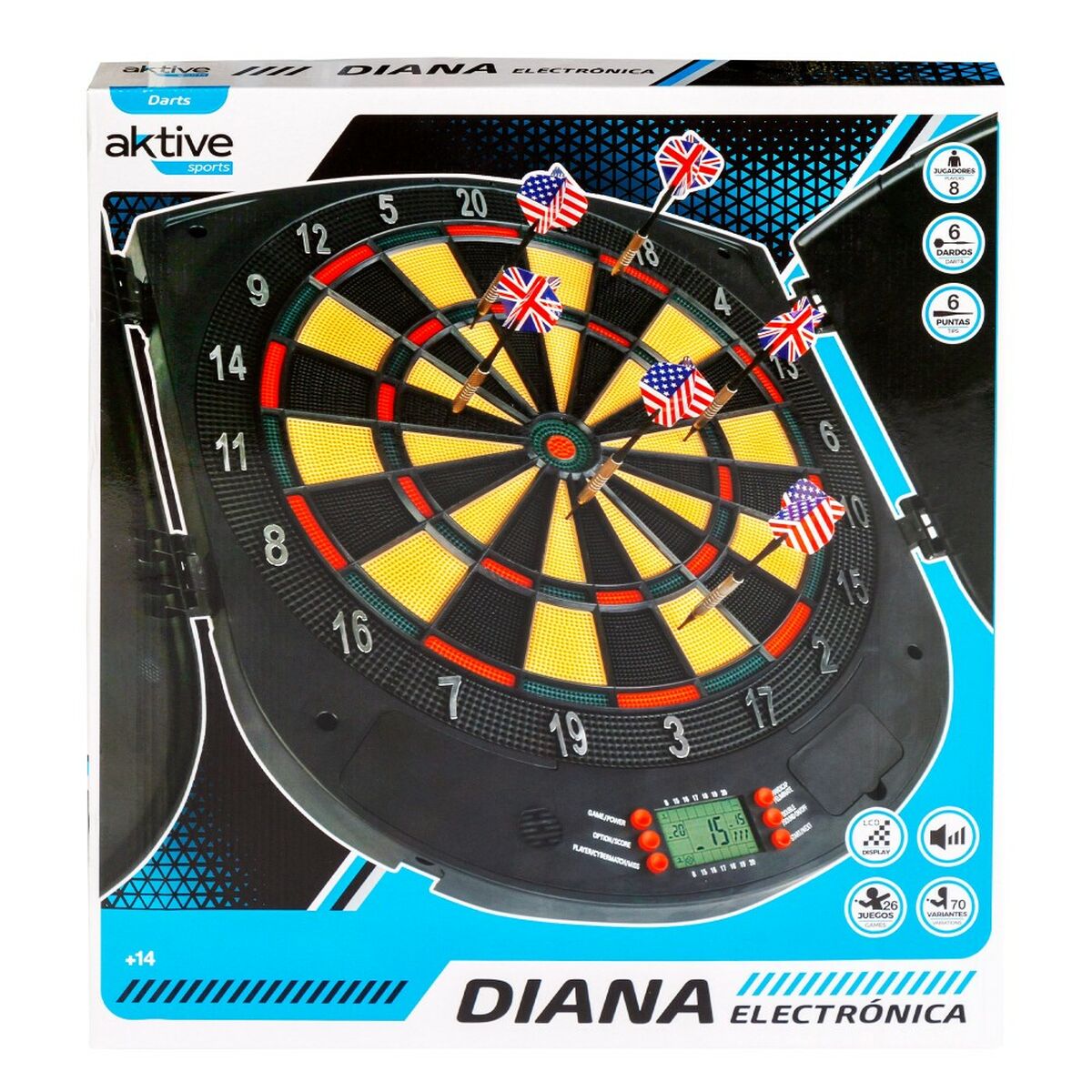 Darts electronic Aktive 45 x 50 x 4,5 cm (2 Unități) - Sport și în aer liber, Darts și ținte