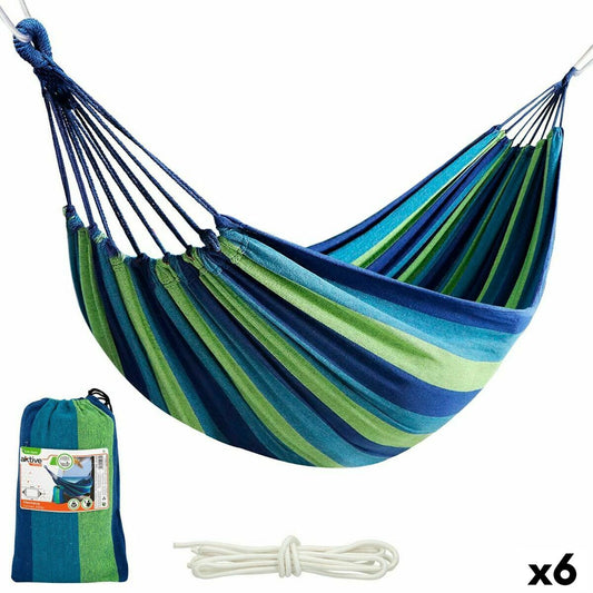 Hamac Aktive Albastru 200 x 0,4 x 100 cm (6 Unități) - Curte, Mobilier de grădină și accesorii