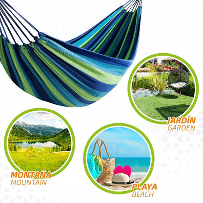 Hamac Aktive Albastru 200 x 0,4 x 100 cm (6 Unități) - Curte, Mobilier de grădină și accesorii