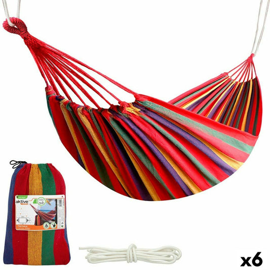 Hamac Aktive Portocaliu 200 x 0,4 x 100 cm (6 Unități) - Curte, Mobilier de grădină și accesorii