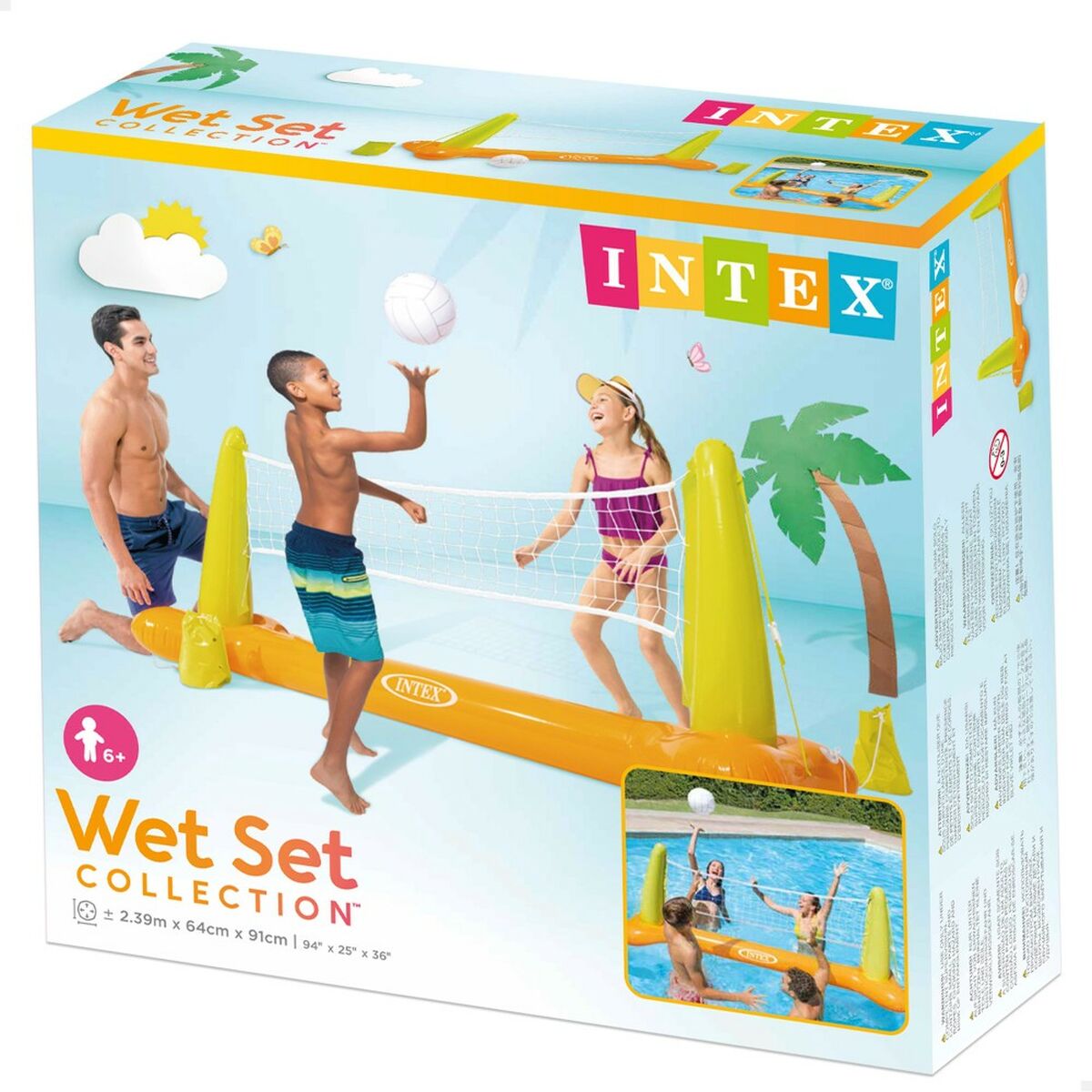 Set de volei pentru piscină Intex 239 x 91 x 64 cm (6 Unități) - Jucarii si jocuri, În aer liber și sport