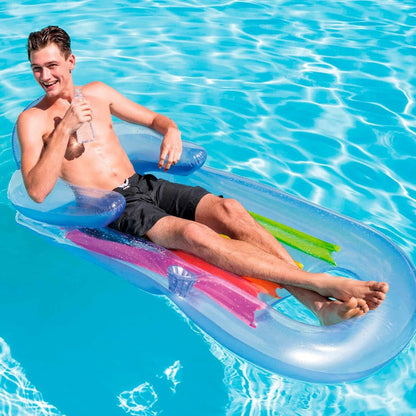 Scaun gonflabil pentru piscină Intex Curcubeu 160 x 53 x 85 cm (6 Unități) - Jucarii si jocuri, În aer liber și sport