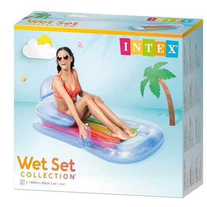 Scaun gonflabil pentru piscină Intex Curcubeu 160 x 53 x 85 cm (6 Unități) - Jucarii si jocuri, În aer liber și sport