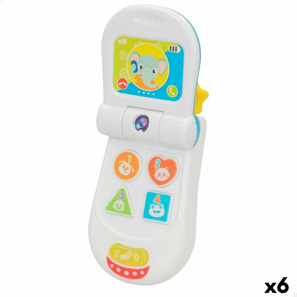 Telefon jucărie Winfun 7 x 13,5 x 4,1 cm (6 Unități) - Bebelus, Jucăriile copilăriei timpurii