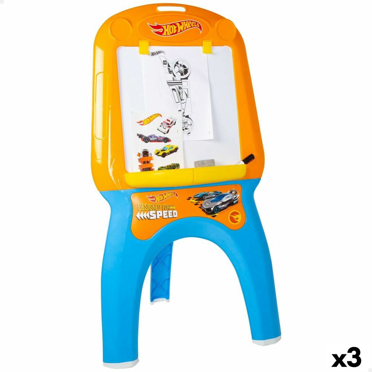 Tablă albă Hot Wheels 3 Unități 57,5 x 105 x 43 cm - Jucarii si jocuri, Activități creative