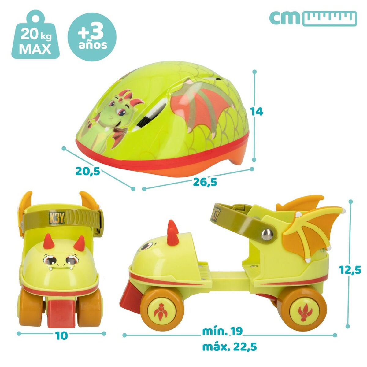 Patine cu Rotile Pat Avenue Dragon Cască 24-30 (4 Unități) - Jucarii si jocuri, În aer liber și sport