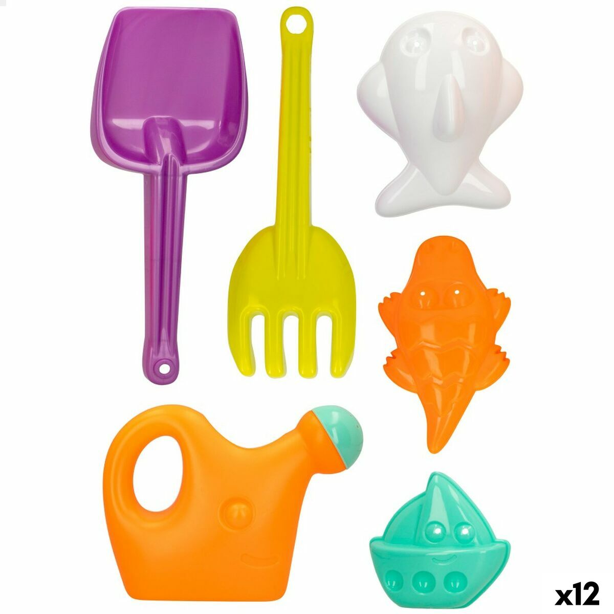 Set de jucării de plajă Colorbaby 6 Piese 27 cm (12 Unități) - Jucarii si jocuri, În aer liber și sport