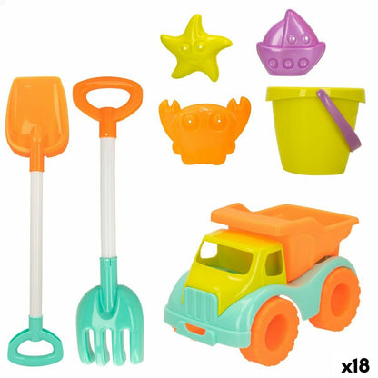 Set de jucării de plajă Colorbaby 7 Piese Camion (18 Unități) - Jucarii si jocuri, În aer liber și sport