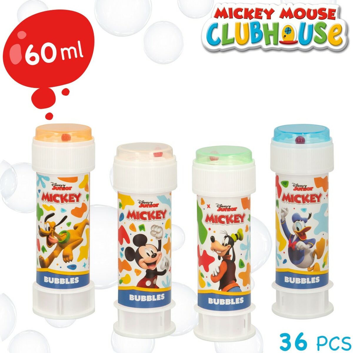 Aparat baloane săpun Mickey Mouse 60 ml 3,8 x 11,5 x 3,8 cm (216 Unități) - Jucarii si jocuri, În aer liber și sport