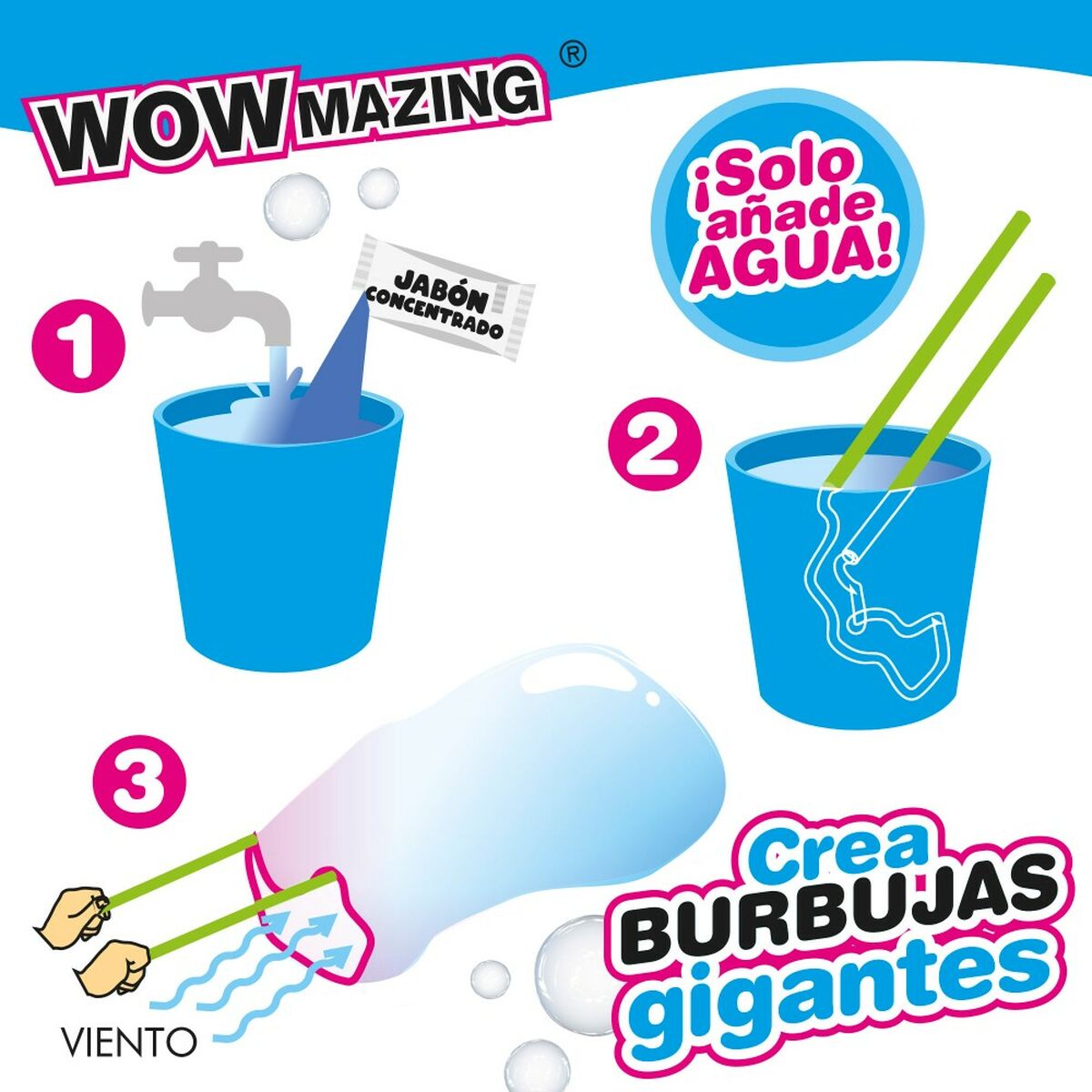 Joc cu Baloane de Săpun WOWmazing 41 cm (24 Unități) - Jucarii si jocuri, În aer liber și sport