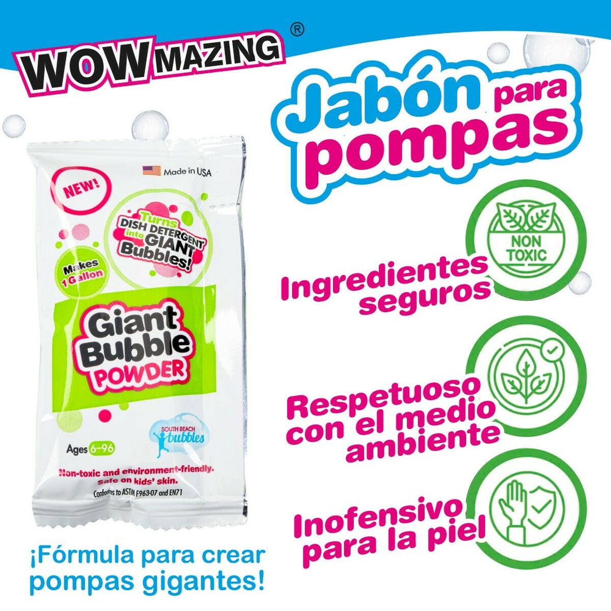 Joc cu Baloane de Săpun WOWmazing 41 cm (24 Unități) - Jucarii si jocuri, În aer liber și sport