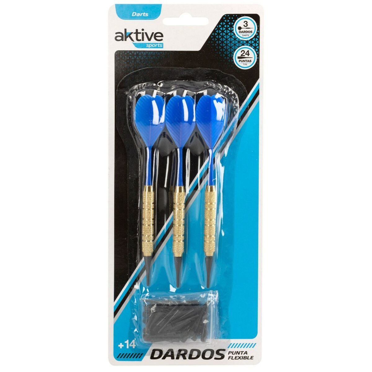 Darts Aktive 14 cm Metal Plastic 24 Unități - Sport și în aer liber, Darts și ținte