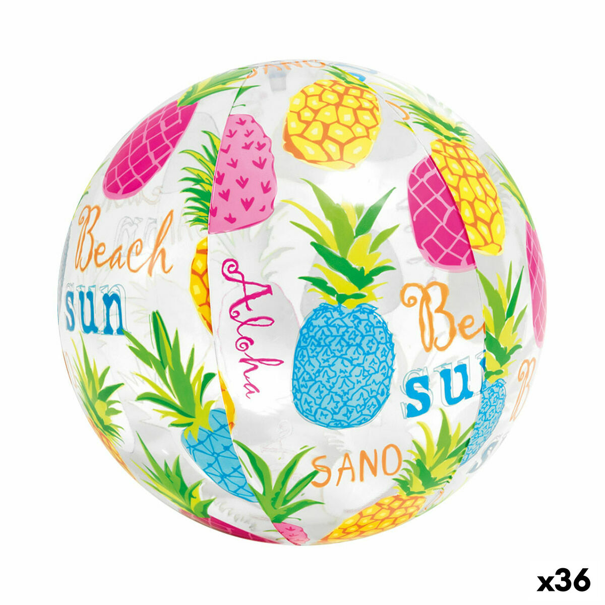 Minge de plajă Intex Ø 51 cm PVC (36 Unități) - Jucarii si jocuri, În aer liber și sport