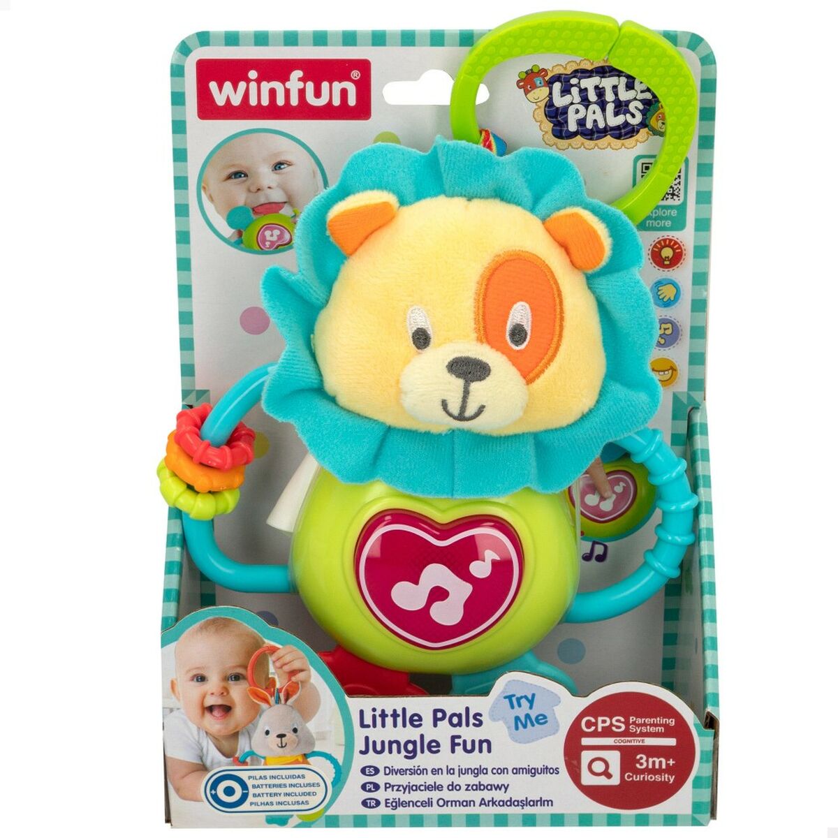 Jucărie din Pluș cu Zornăitoare Winfun 14 x 19 x 6,5 cm (6 Unități) - Bebelus, Jucăriile copilăriei timpurii