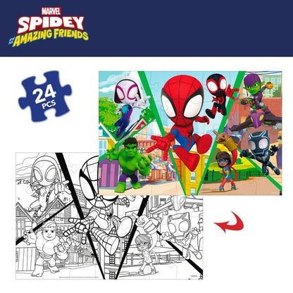 Puzzle pentru Copii Spidey Cu două fețe 50 x 35 cm 24 Piese (12 Unități) - Jucarii si jocuri, Puzzle-uri și puzzle-uri