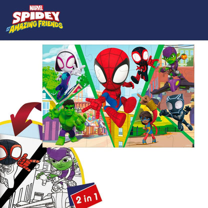 Puzzle pentru Copii Spidey Cu două fețe 50 x 35 cm 24 Piese (12 Unități) - Jucarii si jocuri, Puzzle-uri și puzzle-uri