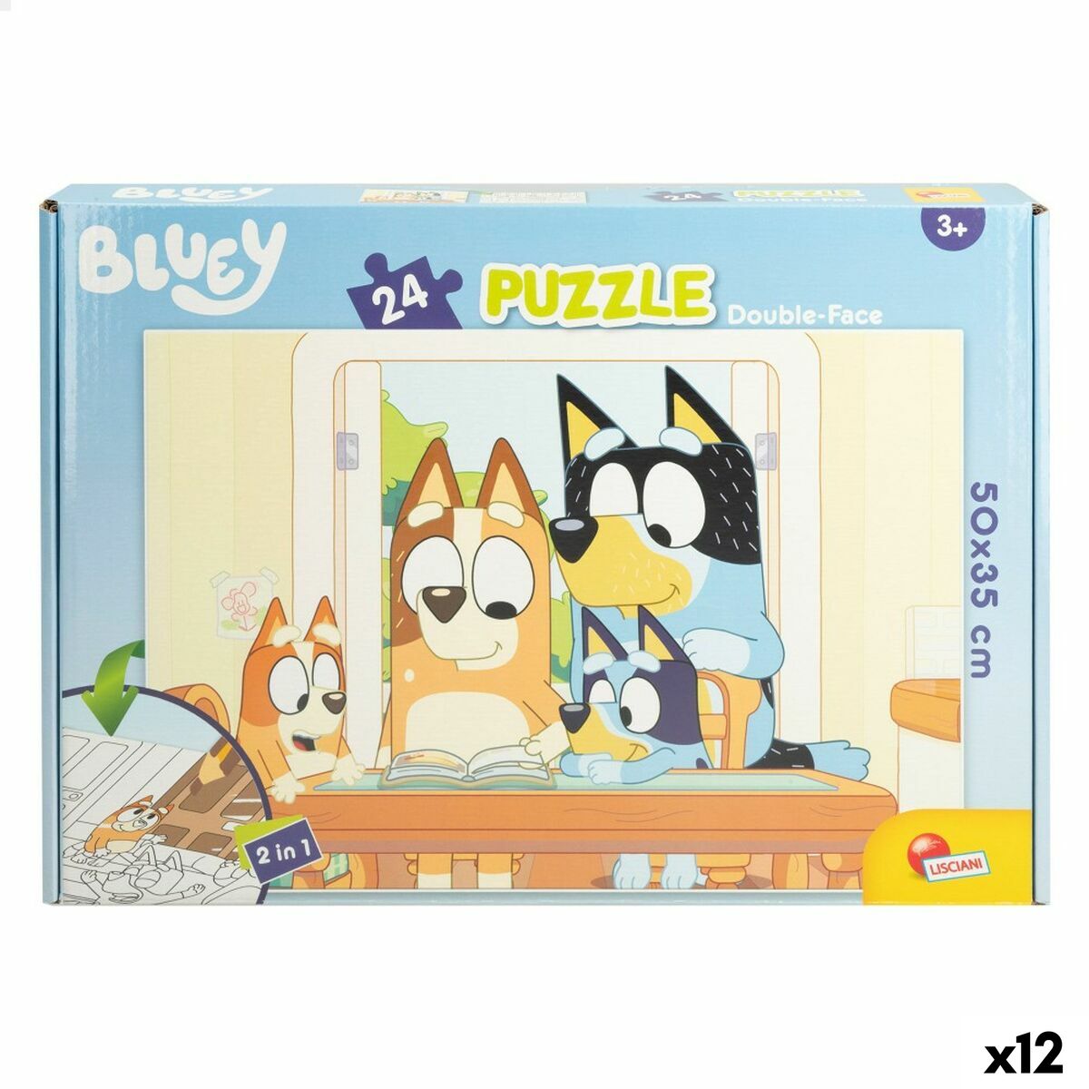 Puzzle pentru Copii Bluey Cu două fețe 24 Piese 50 x 35 cm (12 Unități) - Jucarii si jocuri, Puzzle-uri și puzzle-uri